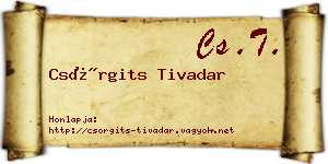 Csörgits Tivadar névjegykártya